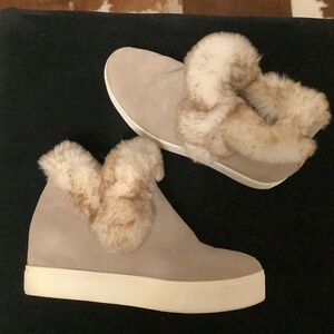 J slides tan suede bootie